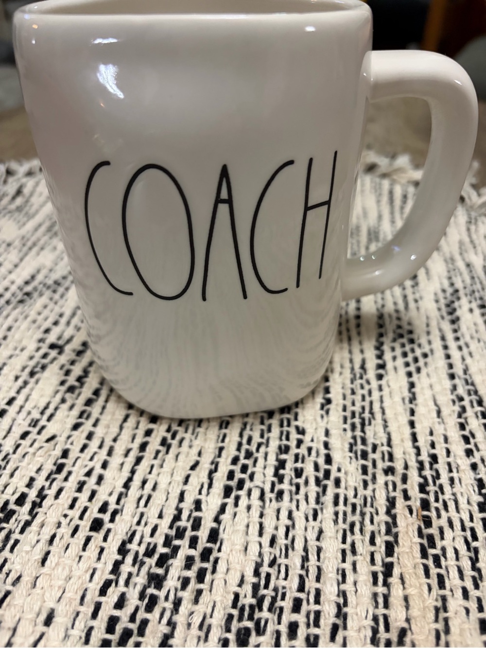 Rae Dunn COACH White Ceramic Mug - COACH Printed Coffee Cup
